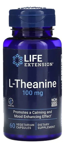 L-Theanine L Teanina 100 Mg 60 Capsulas Life Extension