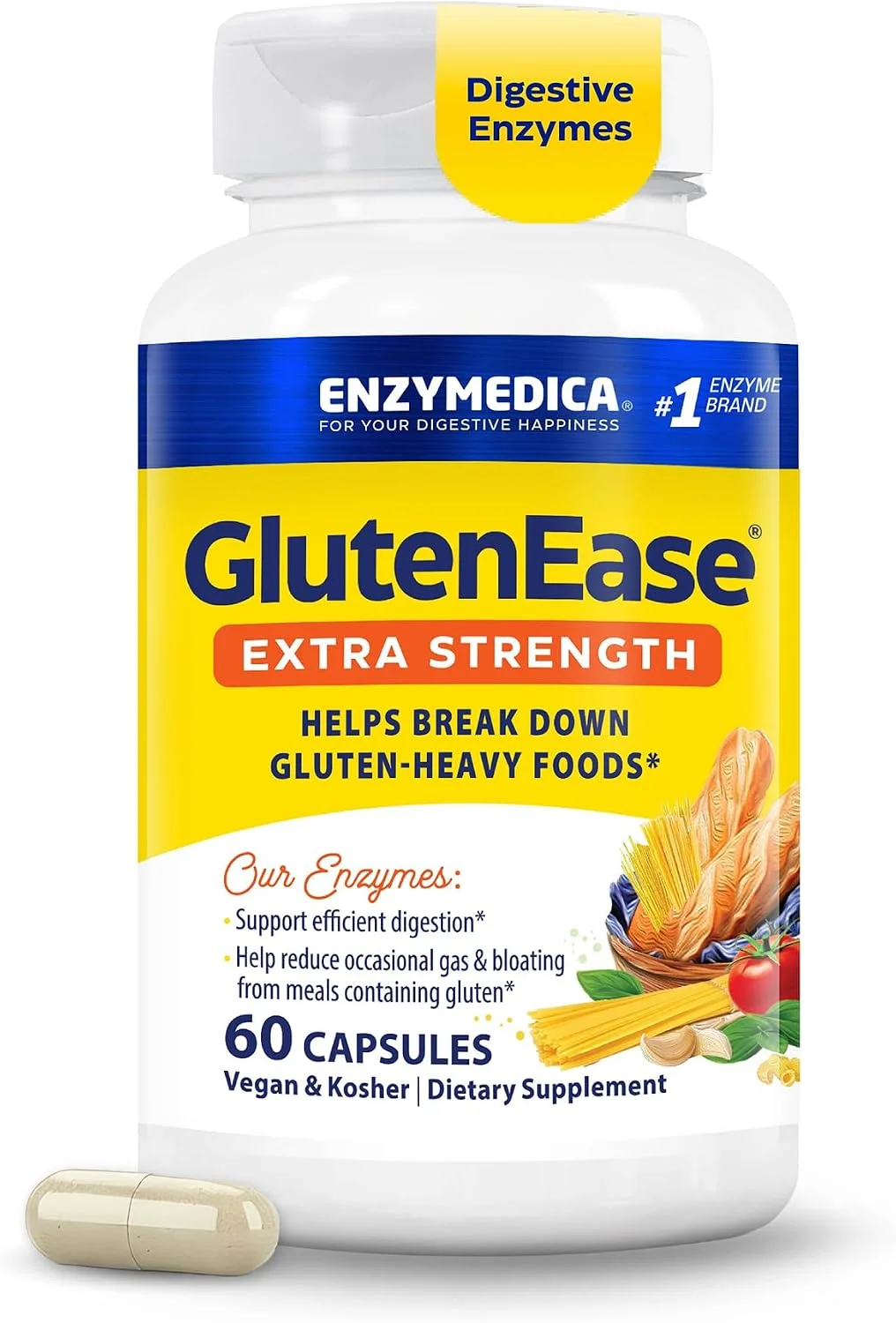 GlutenEase Extra Strength · 60 cápsulas