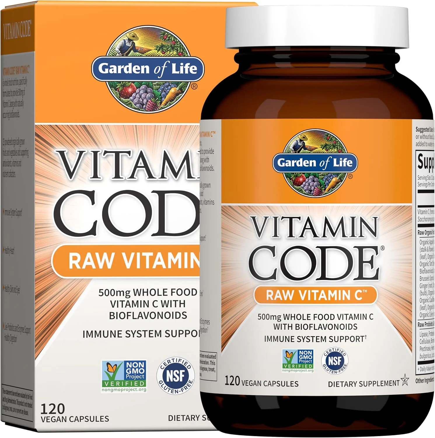 Vitamin Code Raw Vitamin C 500 mg · 120 cápsulas