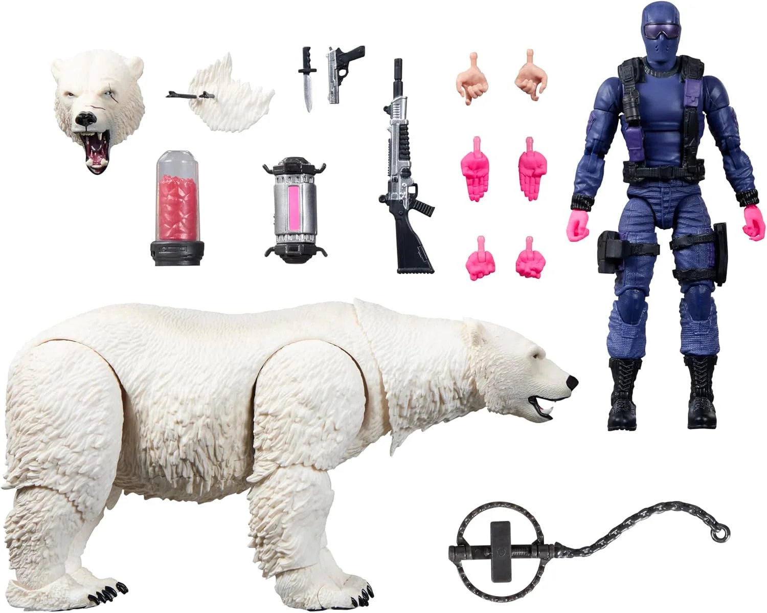 Figura y mascota G.I. Joe Classified Series Snake Eyes y Polar Bear #161 15 cm – Hasbro