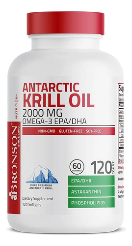 Aceite de Krill Antártico 2000 mg – 120 softgels
