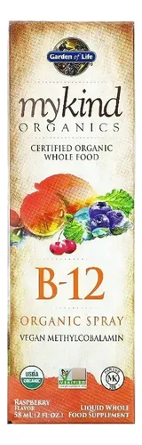 mykind Organics B-12 Spray Orgánico sabor Frambuesa – 58 ml