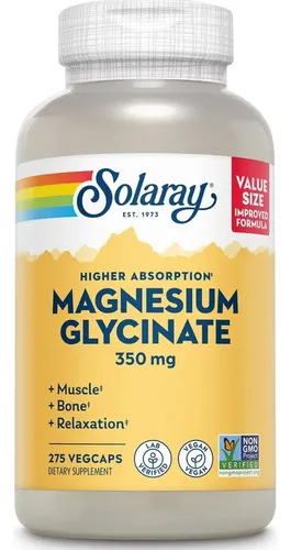 Glicinato de Magnesio 350 mg con BioPerine – 275 cápsulas