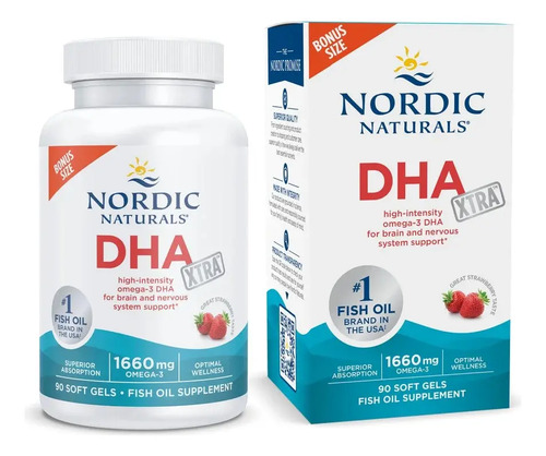 DHA Xtra 1660 mg sabor Frutilla – 90 cápsulas