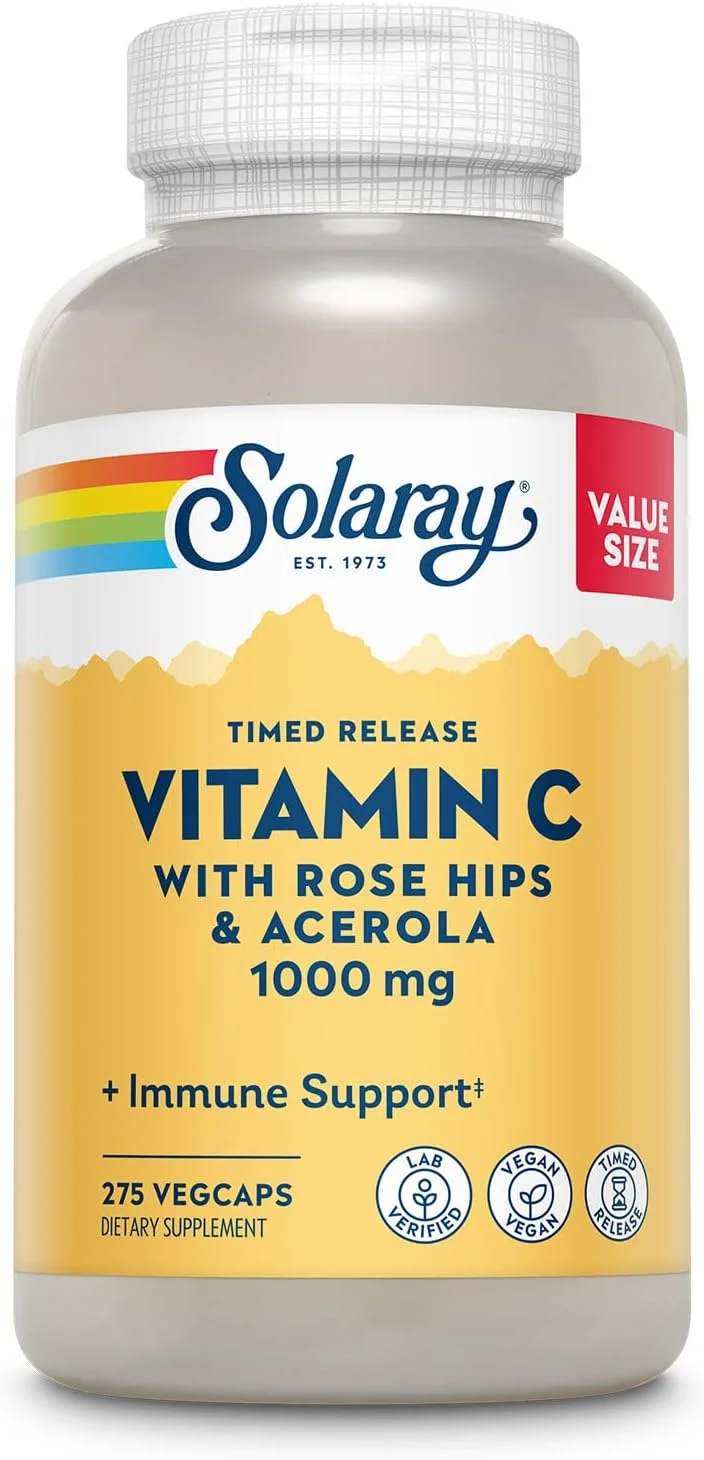 Solaray Vitamina C 1000 mg de liberación prolongada — 275 cápsulas