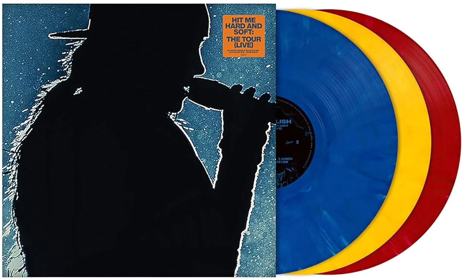Billie Eilish – Hit Me Hard and Soft: The Tour (Live) (Vinilo, 3 LP, vinilo reciclado azul, amarillo y rojo)