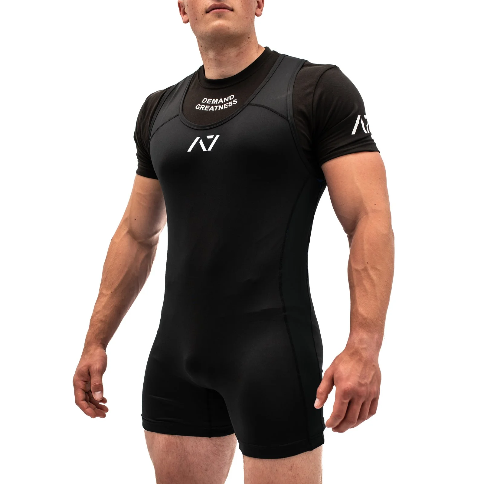 A7 Classic Singlet Black – Malla de competencia de powerlifting (IPF approved)