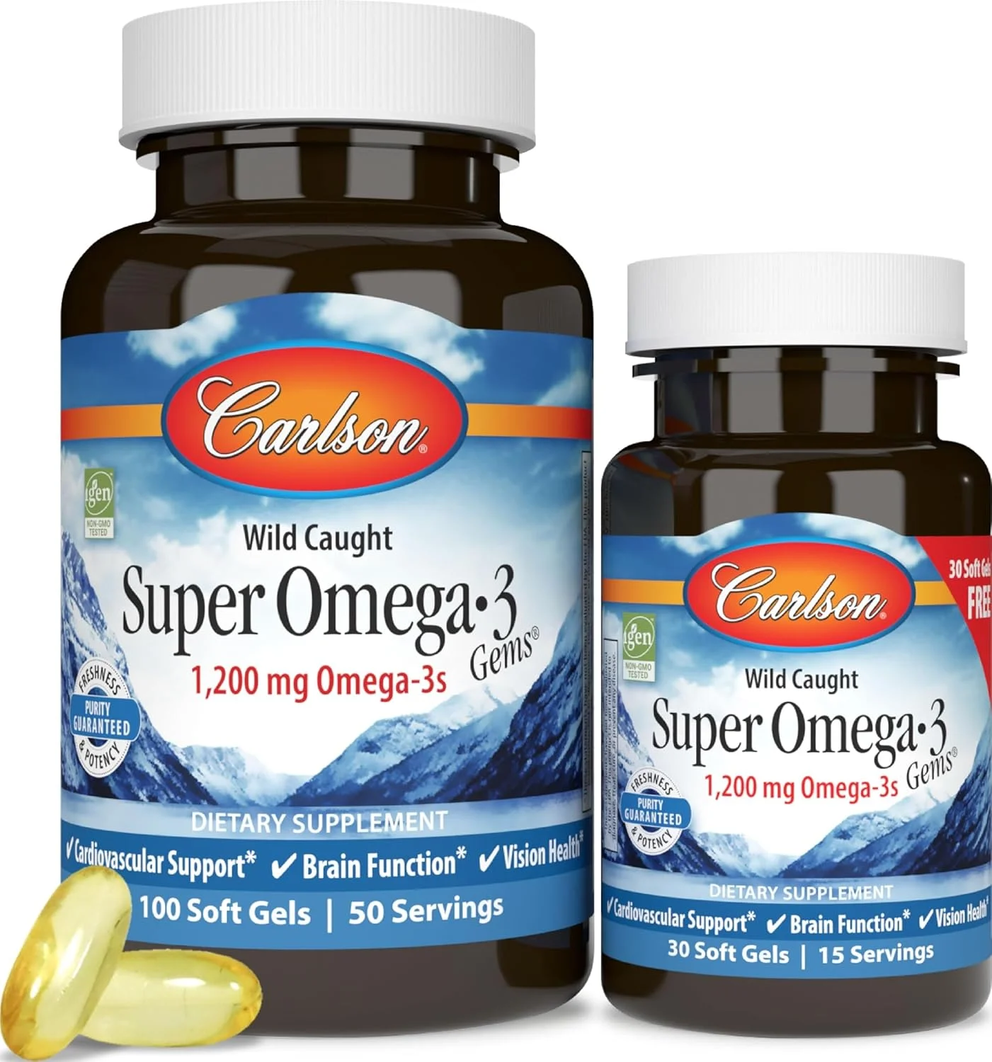 Super Omega-3 Gems 1200 mg · 100 cápsulas blandas