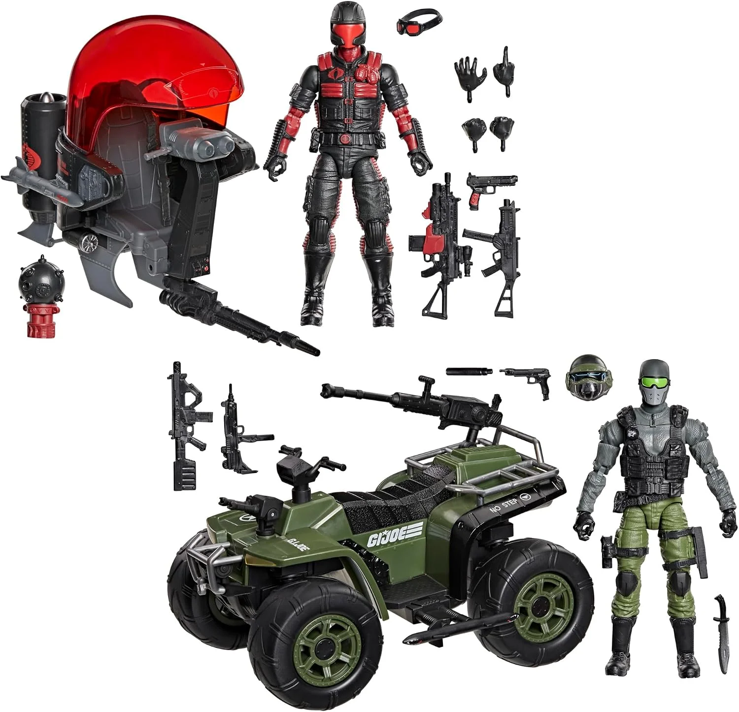 Pack x2 G.I. Joe Classified Series Snake Eyes y Stealth Viper con vehículos #218 15 cm – Hasbro