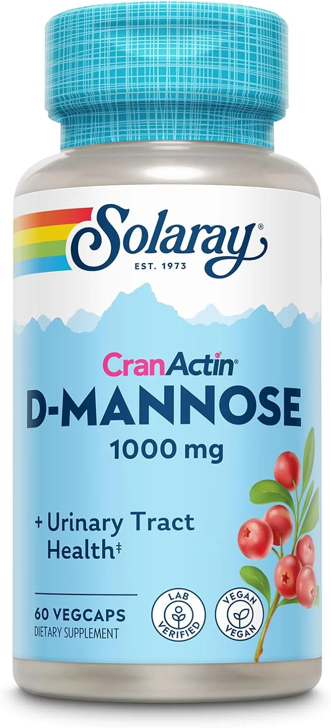 Solaray D-Mannose con CranActin Cranberry 400 mg — 60 cápsulas vegetales