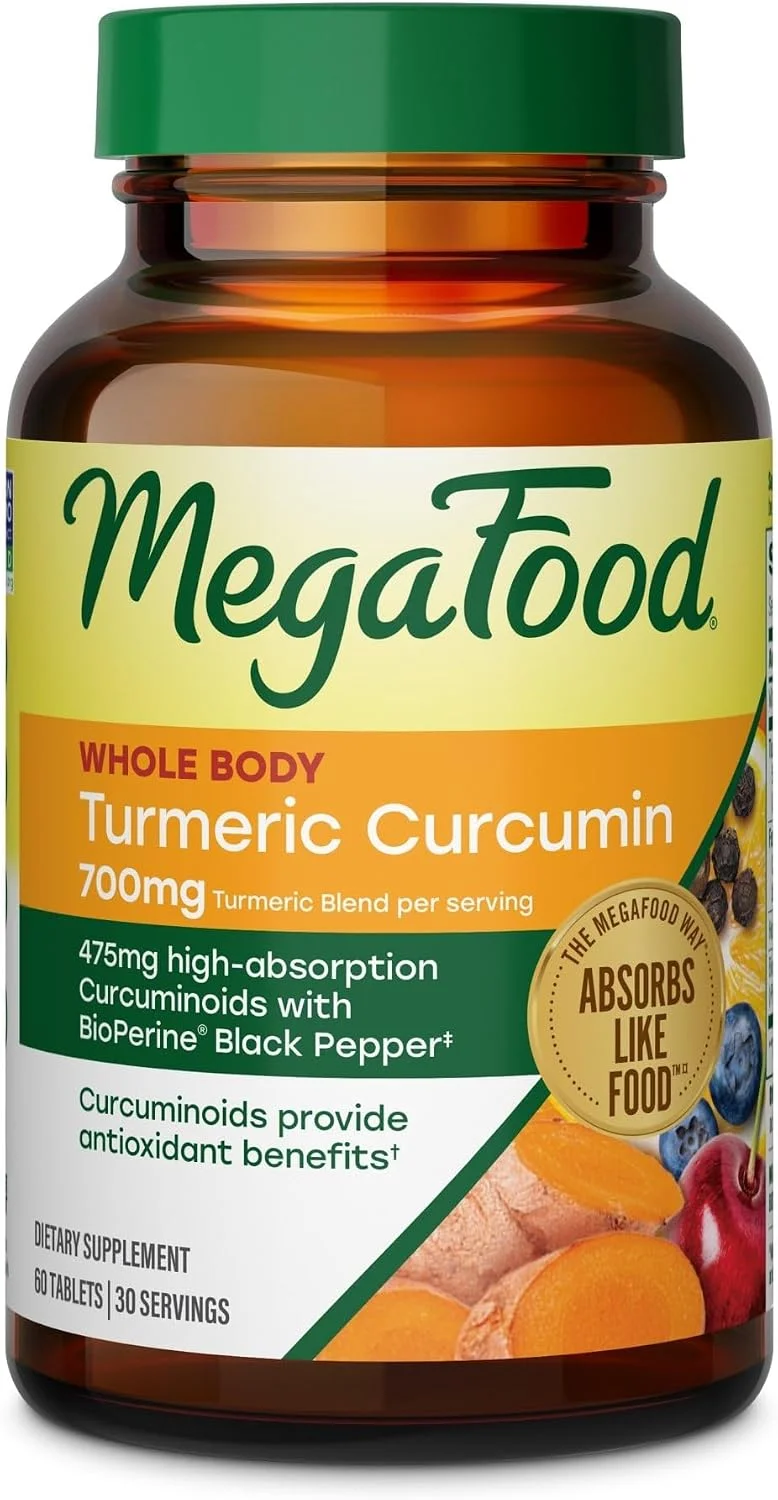 MegaFood Whole Body Cúrcuma con pimienta negra — 60 tabletas
