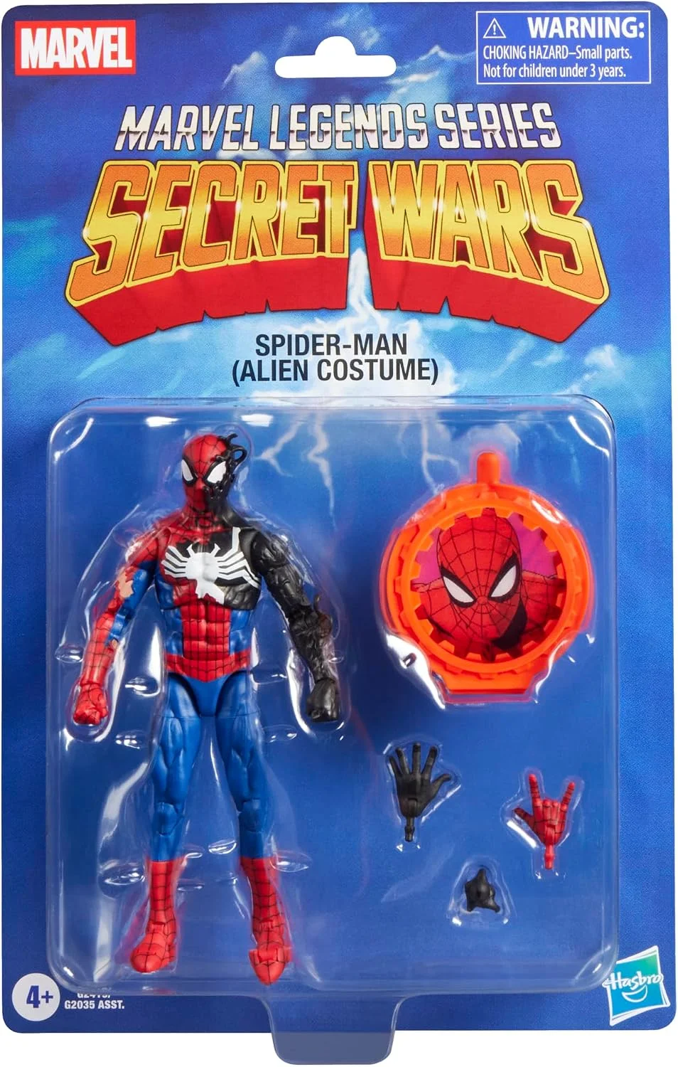 Figura Marvel Legends Spider-Man traje alienígena (Secret Wars, Retro) 15 cm – Hasbro