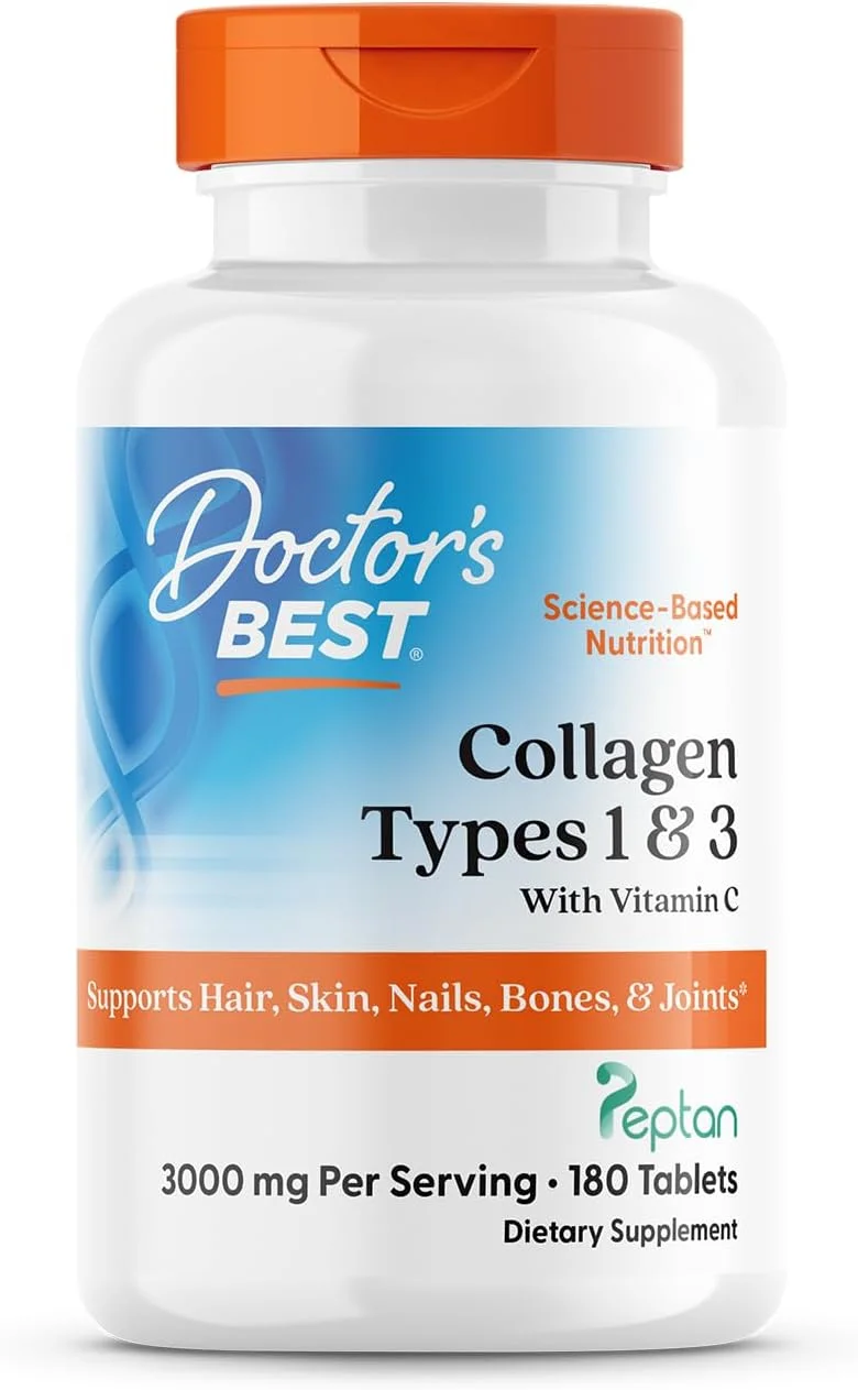 Doctor's Best Collagen Types 1 & 3 con vitamina C – 180 tabletas
