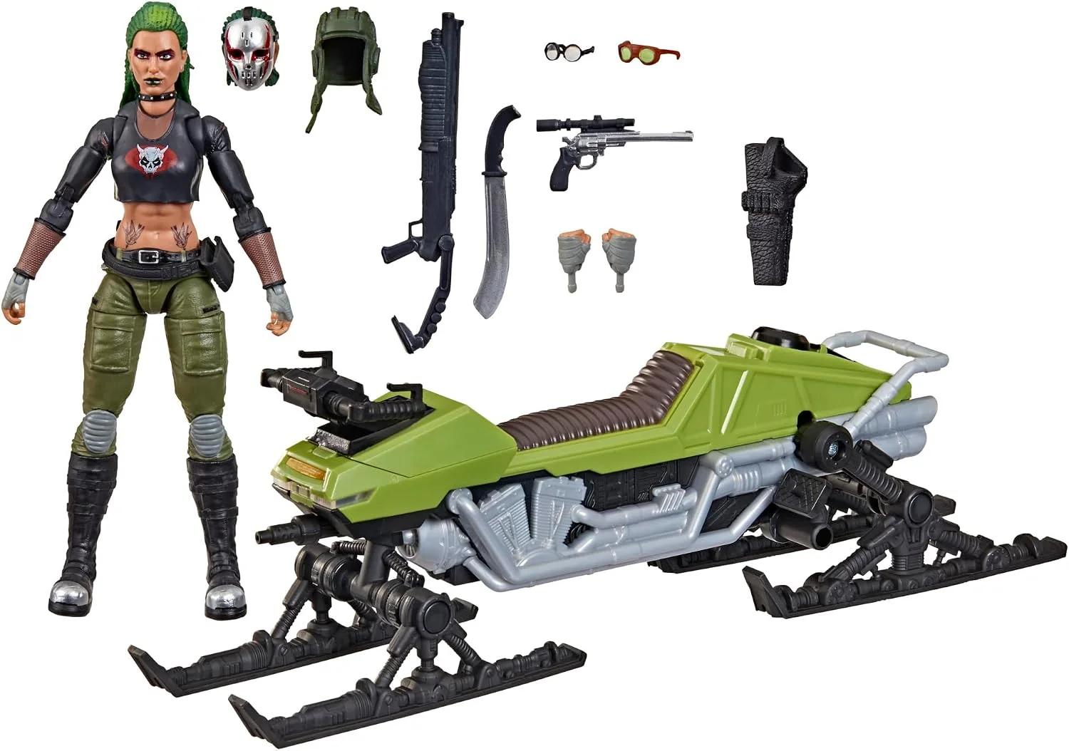 Figura y vehículo G.I. Joe Classified Series Zanya y Dreadnok Chameleon (Swamp Skier) #194 15 cm – Hasbro