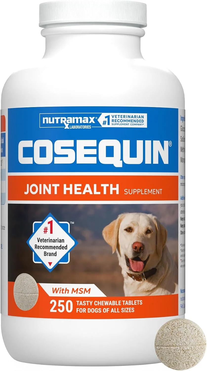 Nutramax Cosequin con MSM para perros · 250 comprimidos masticables