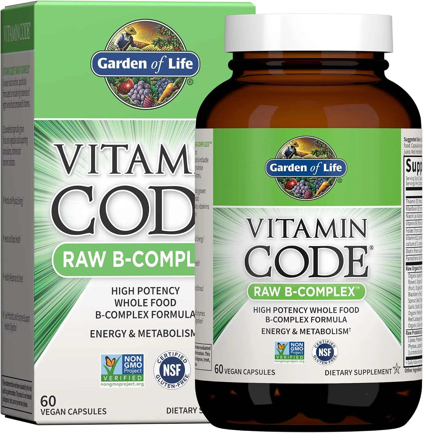Vitamin Code Raw B-Complex con Probióticos · 60 cápsulas