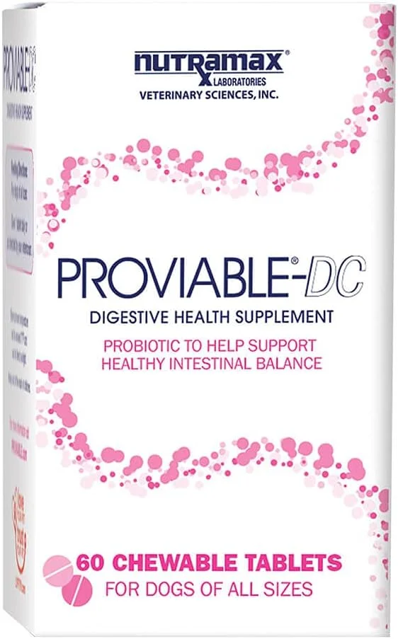 Nutramax Proviable Probióticos + Prebióticos para perros · 60 comprimidos masticables