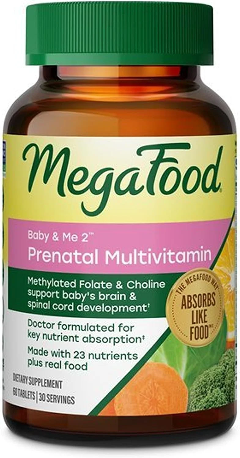 MegaFood Baby & Me 2 vitaminas prenatales — 60 tabletas