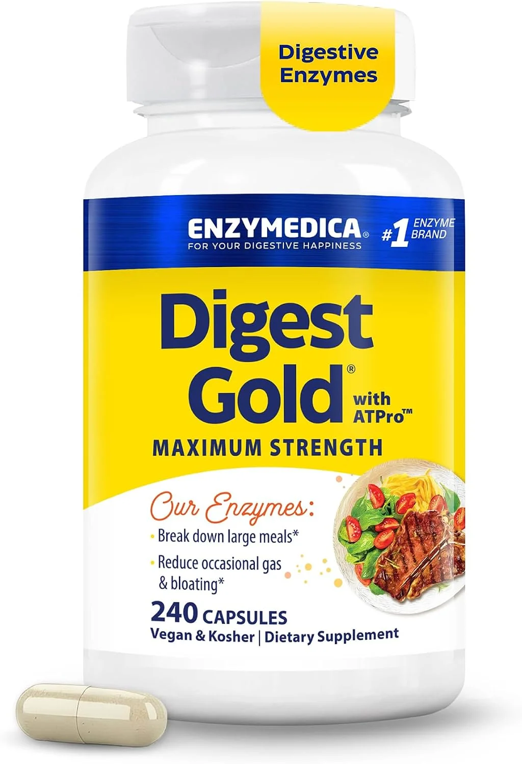 Digest Gold Enzimas Digestivas Fuerza Máxima · 240 cápsulas