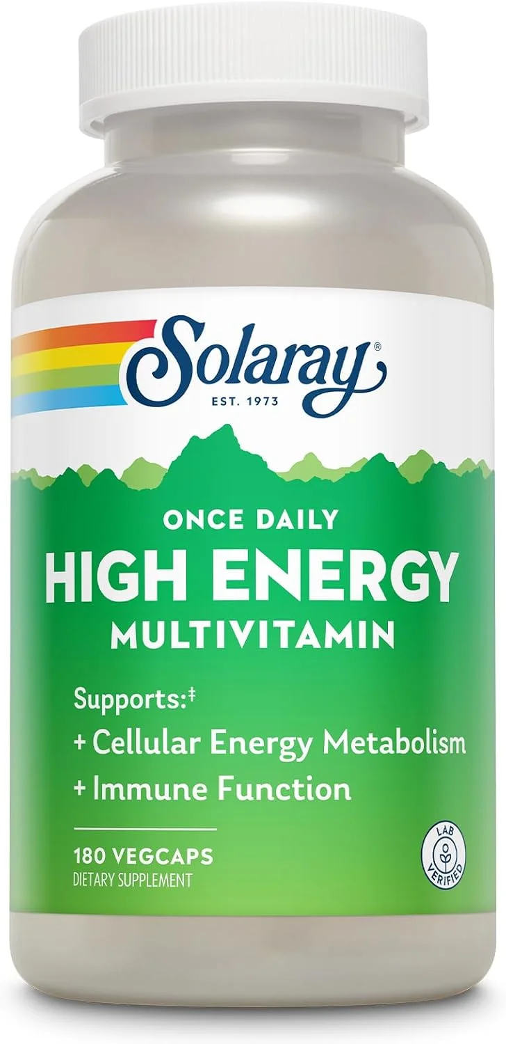 Solaray Once Daily High Energy Multivitamin — 180 cápsulas vegetales