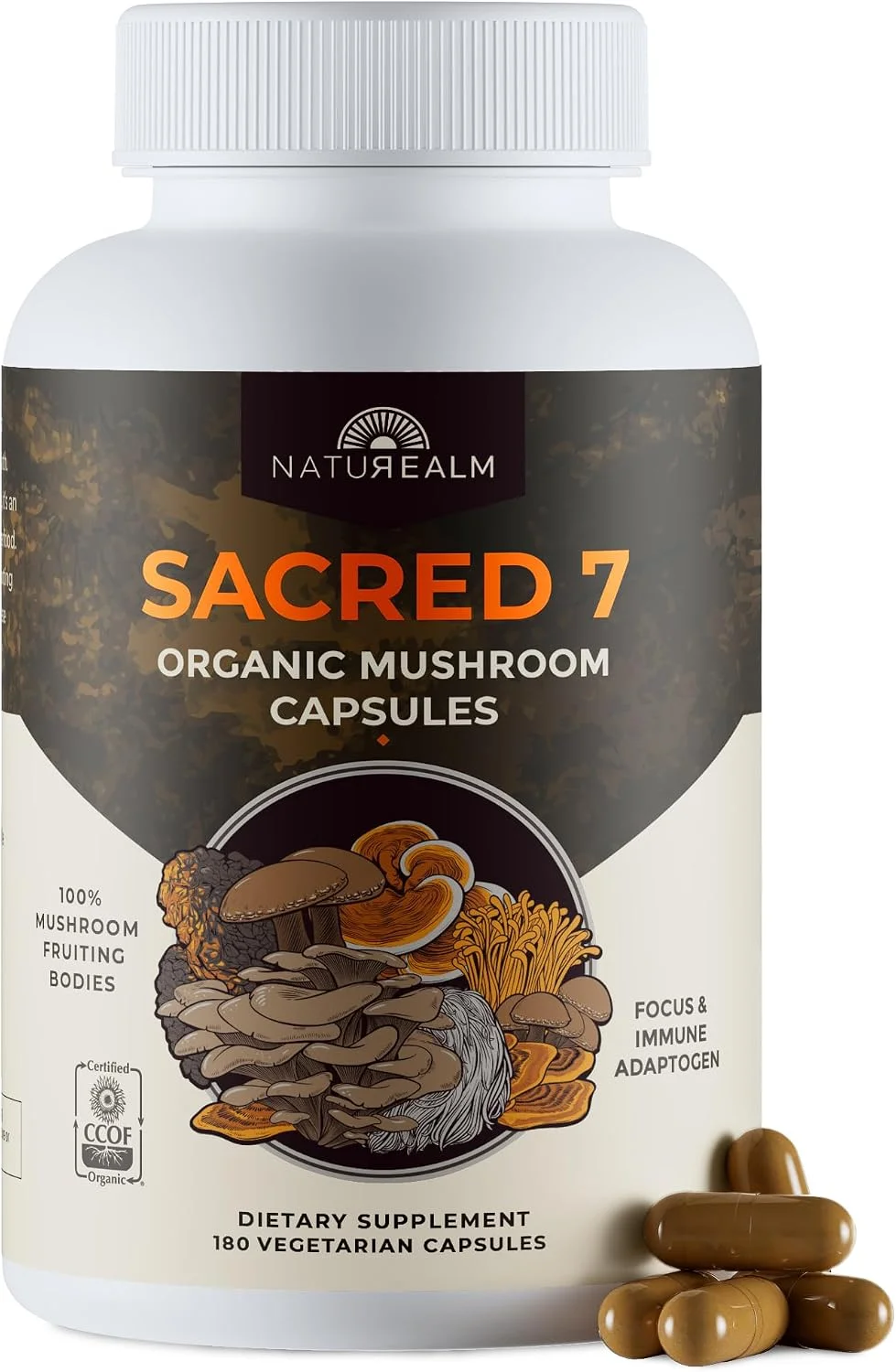 Sacred 7 Complejo de Hongos 1000 mg · 180 cápsulas