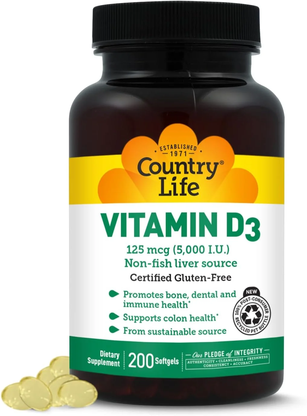 Vitamina D3 5000 UI · 200 cápsulas blandas