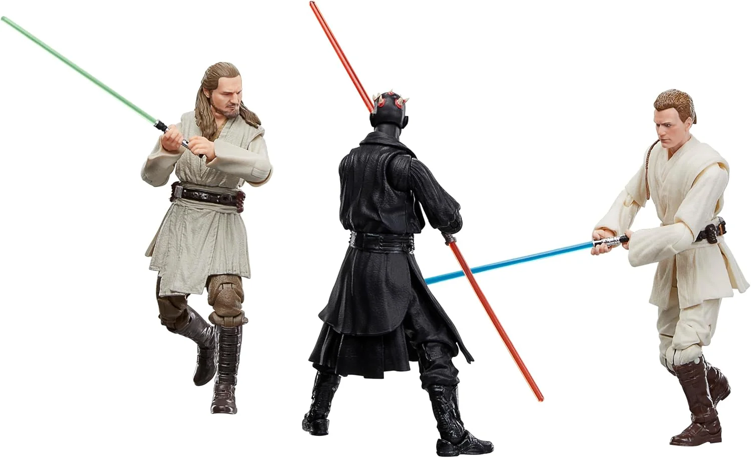 Pack x3 Star Wars Black Series Qui-Gon Jinn, Darth Maul y Obi-Wan (The Phantom Menace) – Hasbro