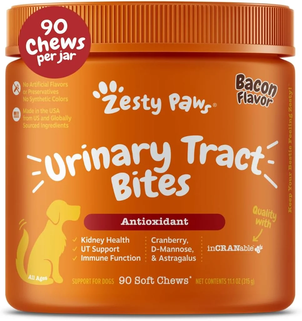 Zesty Paws Cranberry Bites sabor panceta · 90 masticables blandos