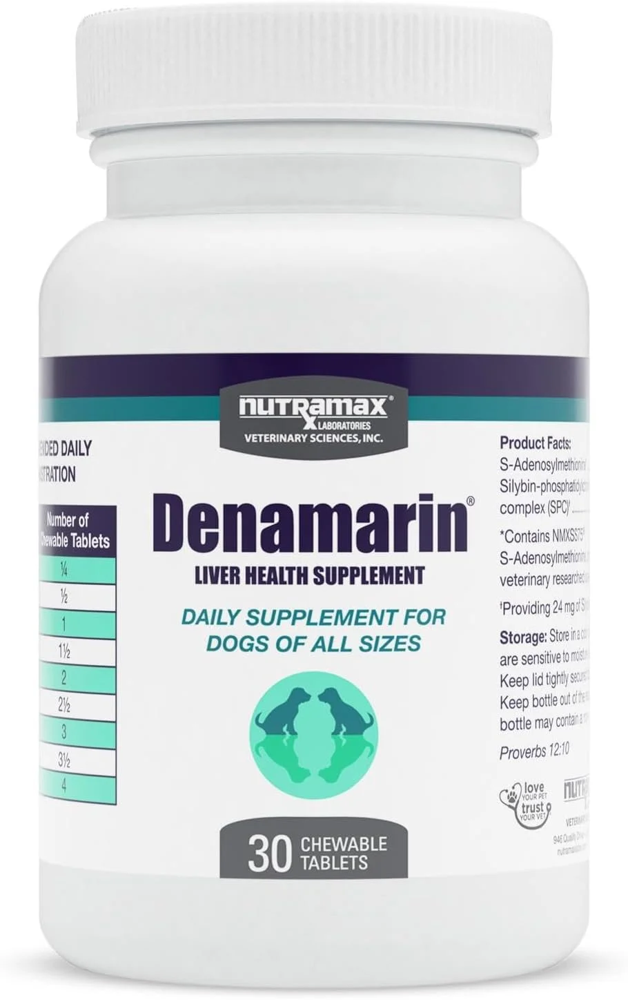 Nutramax Denamarin para perros de todos los tamaños · 30 comprimidos masticables