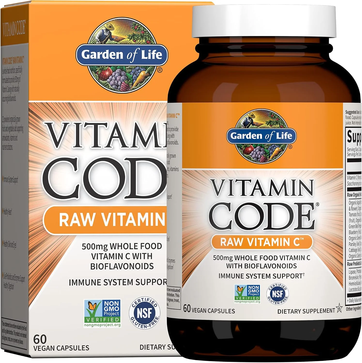 Vitamin Code Raw Vitamin C 500 mg · 60 cápsulas