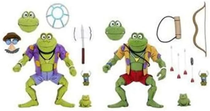 Figura Tortugas Ninja Genghis y Rasputin Frog (Pack x2) 18 cm – NECA