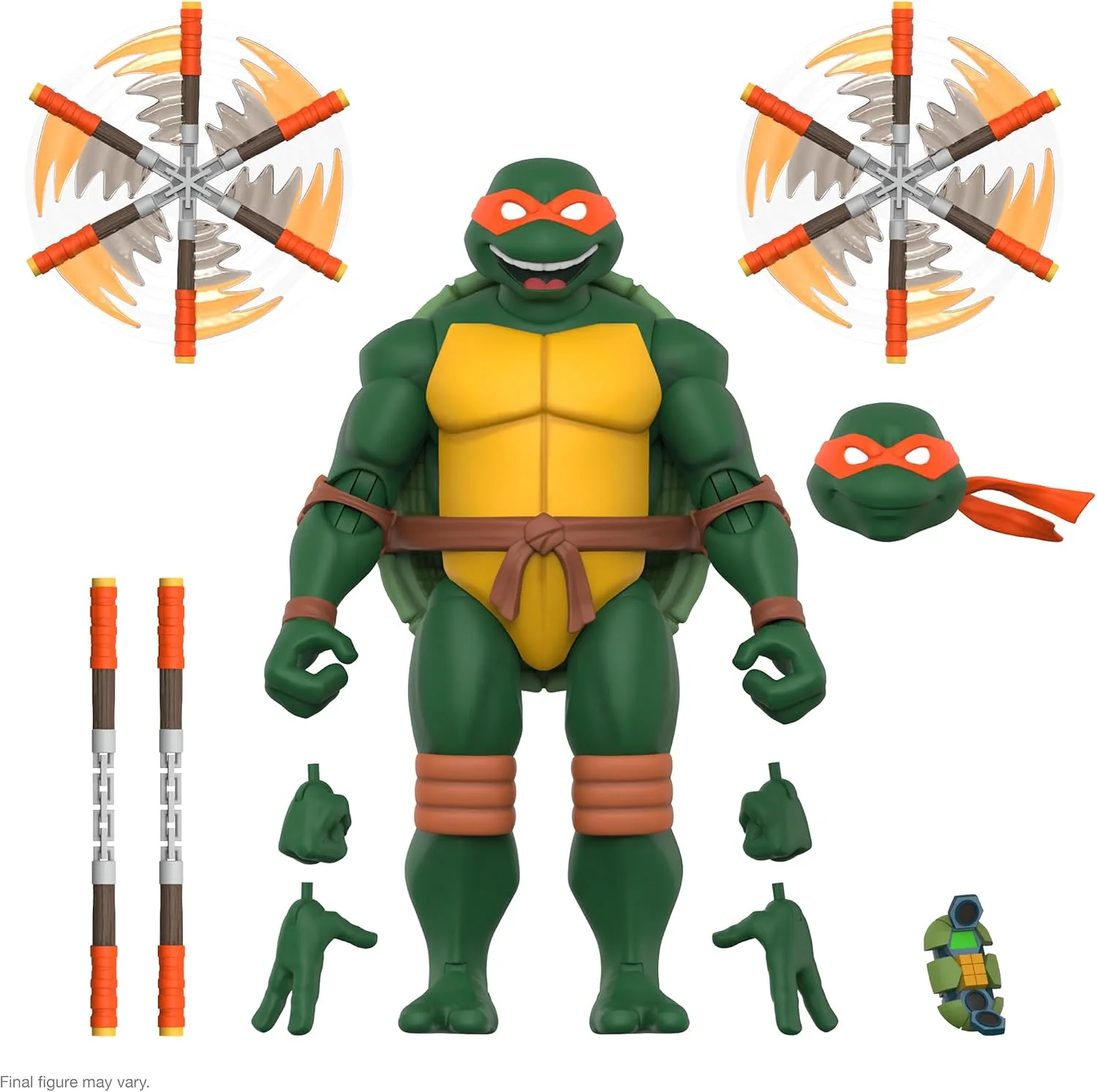 Figura Tortugas Ninja Michelangelo (dibujo animado clásico) 18 cm – Super7
