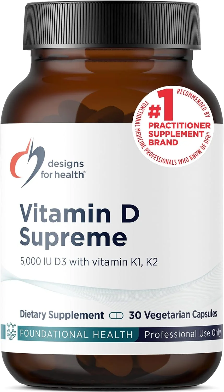 Vitamin D Supreme D3 5000 UI + K2 · 30 cápsulas