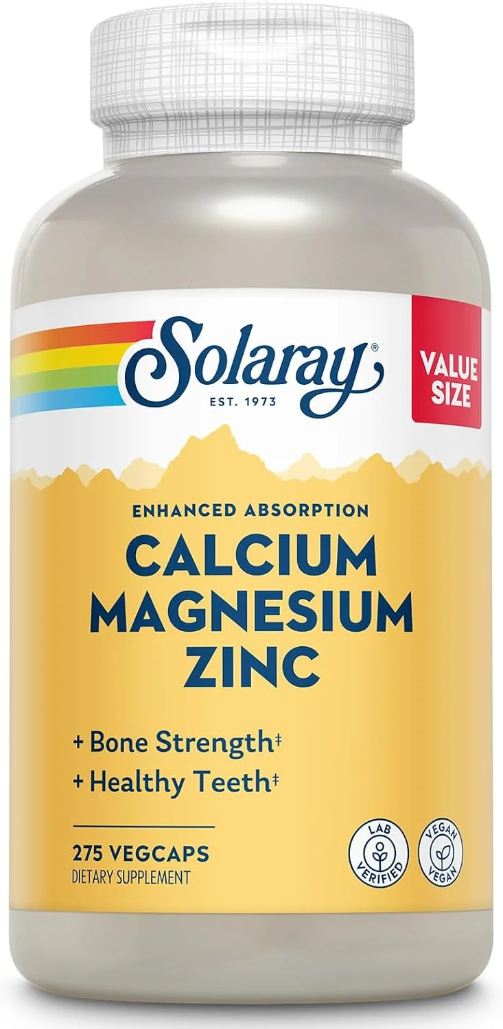 Solaray Calcio, Magnesio y Zinc — 275 cápsulas vegetales