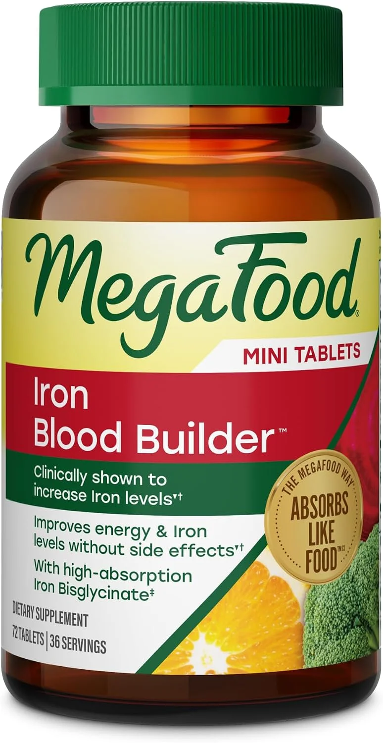 MegaFood Blood Builder suplemento de hierro — 72 mini tabletas