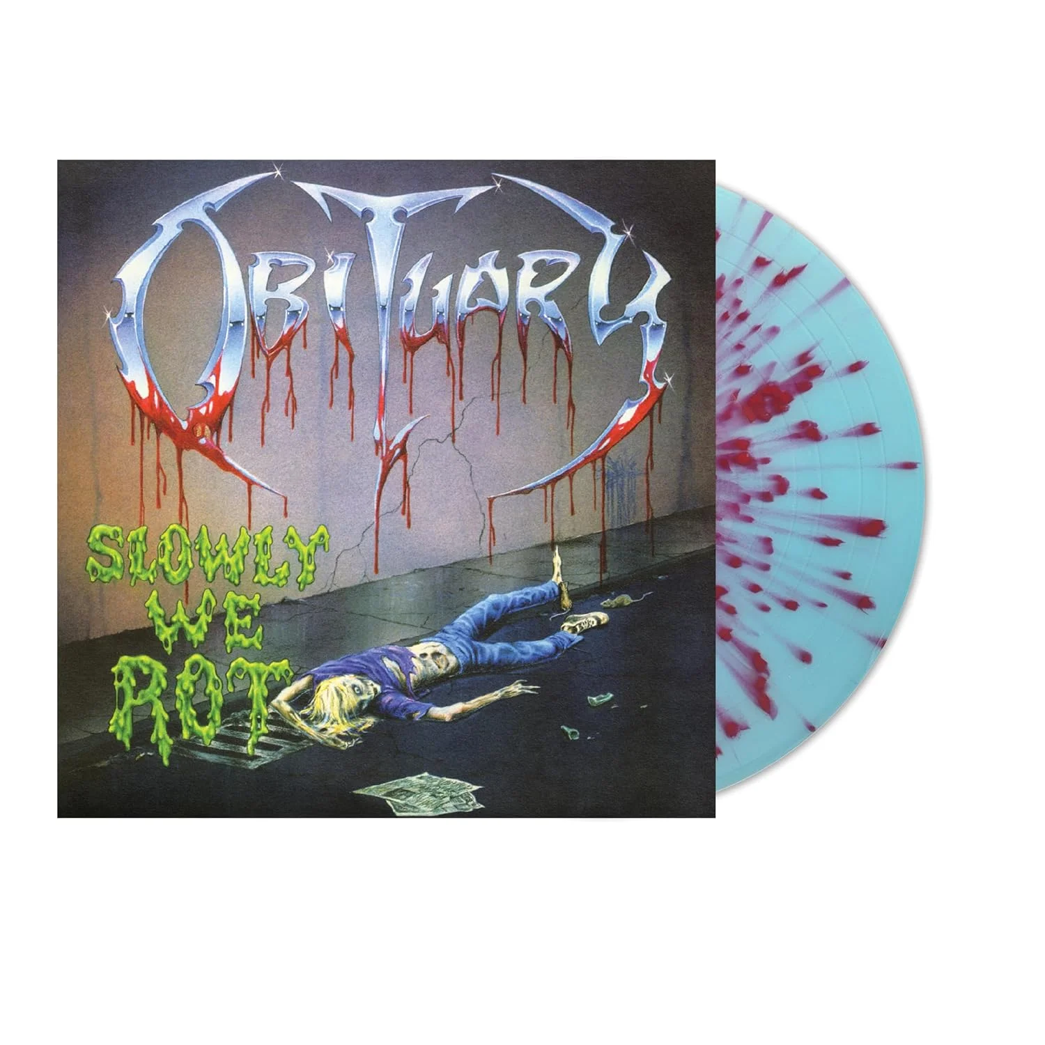 Obituary – Slowly We Rot (Vinilo, LP, remasterizado y expandido, vinilo azul con salpicado)