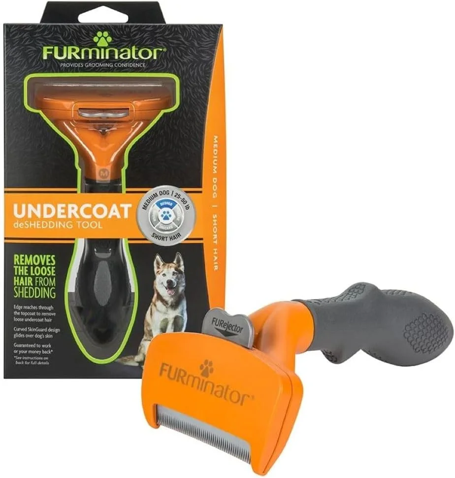 FURminator Rastrillo deShedding para perros medianos de pelo corto (9 a 23 kg) · 1 unidad