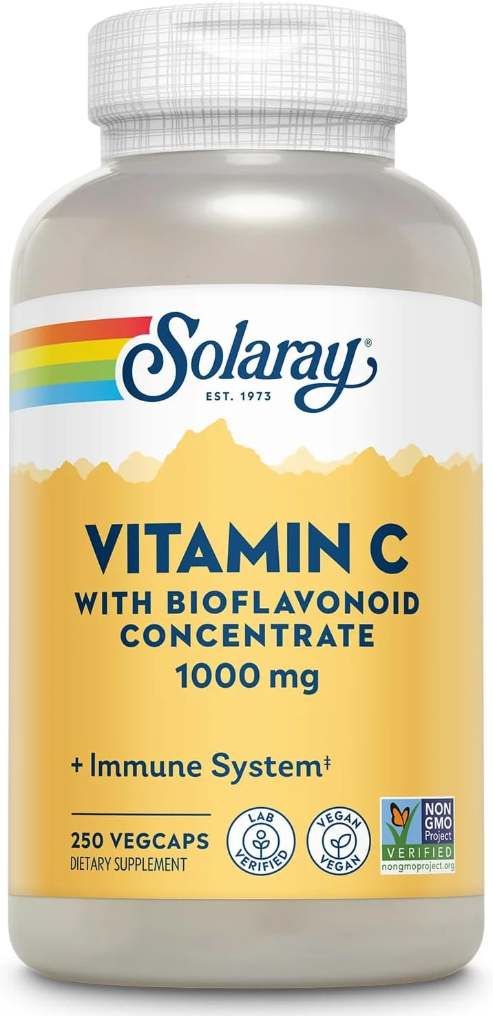 Solaray Vitamina C 1000 mg con bioflavonoides cítricos — 250 cápsulas vegetales