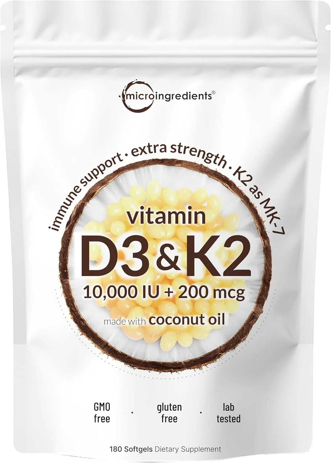 Vitamina D3 K2 MK-7 10.000 UI · 180 cáps. blandas