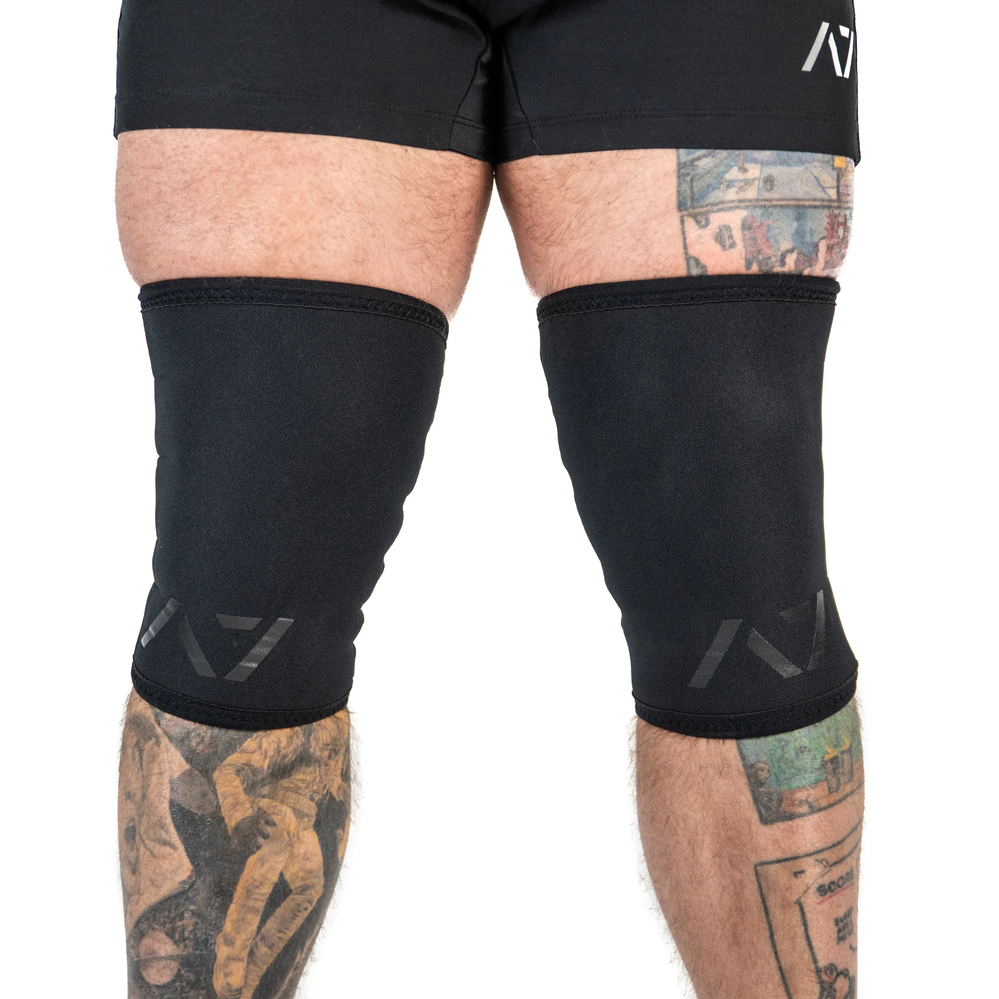 A7 CONE Knee Sleeves Stiff Stealth – Rodilleras de powerlifting (par, IPF approved)