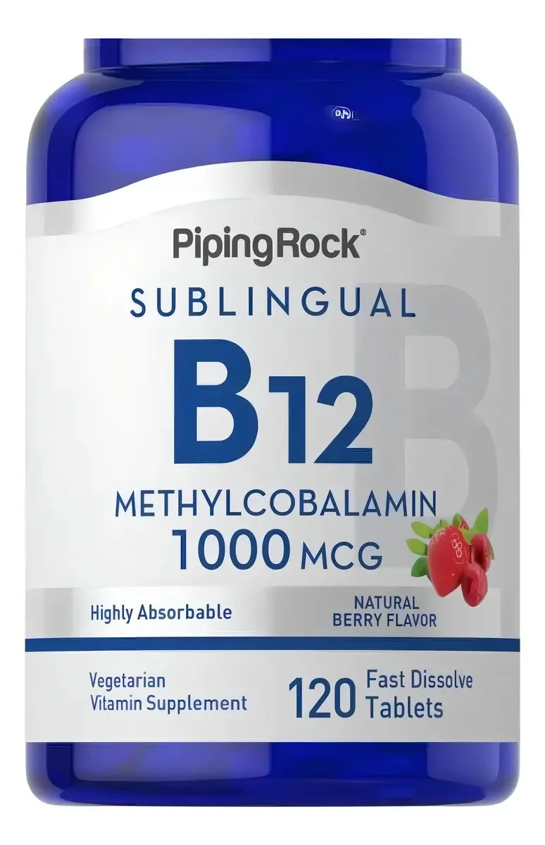 Vitamina B12 Sublingual 1000 mcg sabor Frutilla – 120 tabletas
