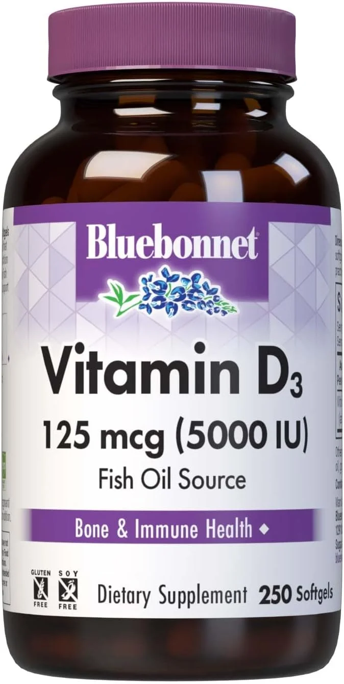 Vitamina D3 5000 UI · 250 cápsulas blandas