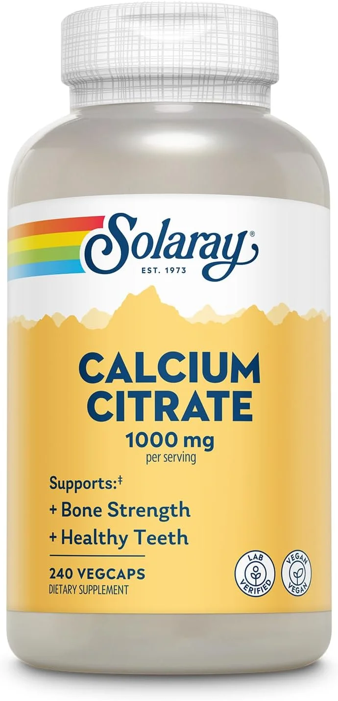 Solaray Calcium Citrate 1000 mg — 275 cápsulas vegetales