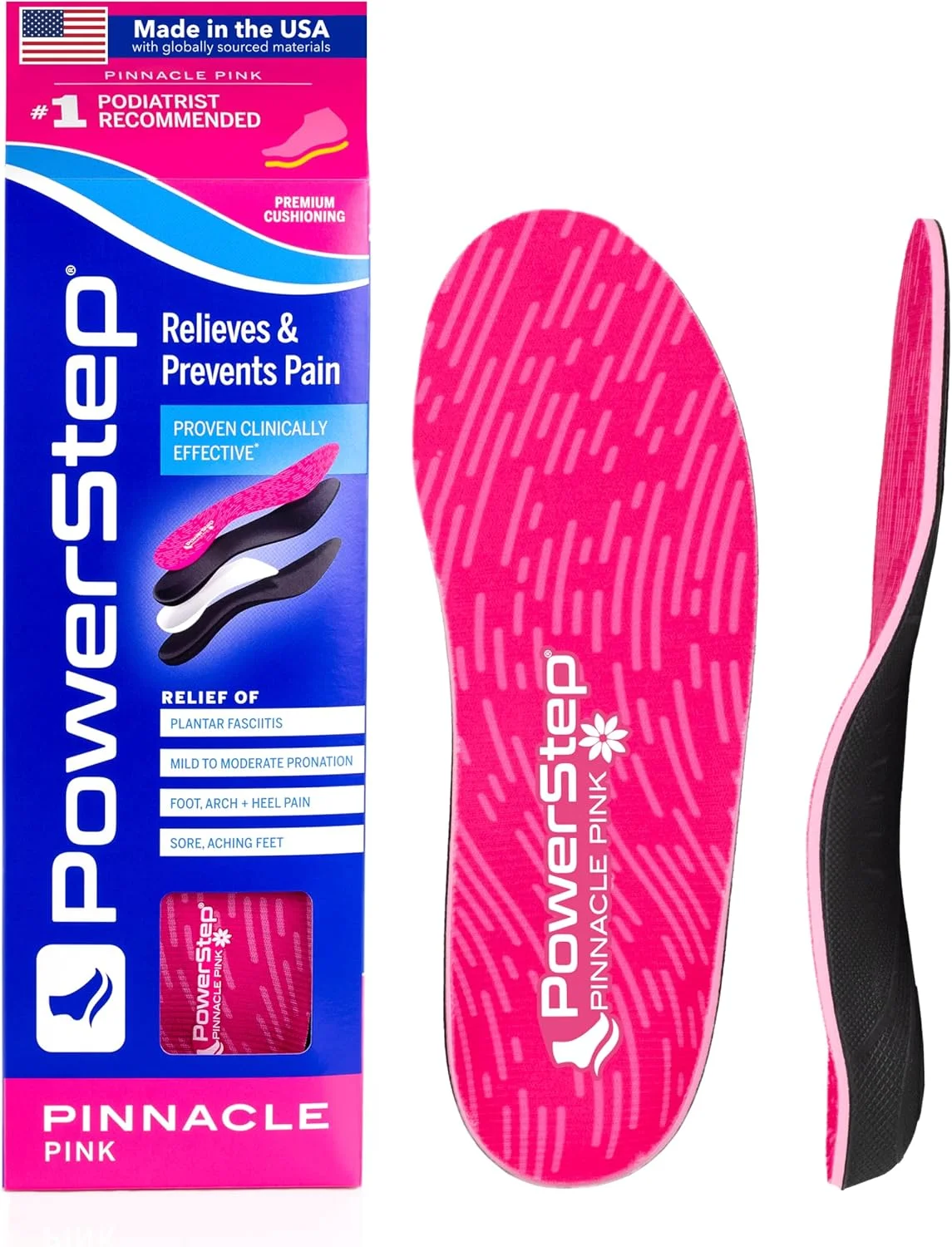 Pinnacle Pink Plantilla Ortopédica · Mujer 7-7.5 (US)