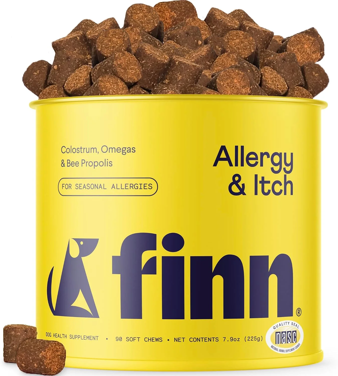 Finn Allergy & Itch Soft Chews con calostro y propóleo · 90 masticables blandos