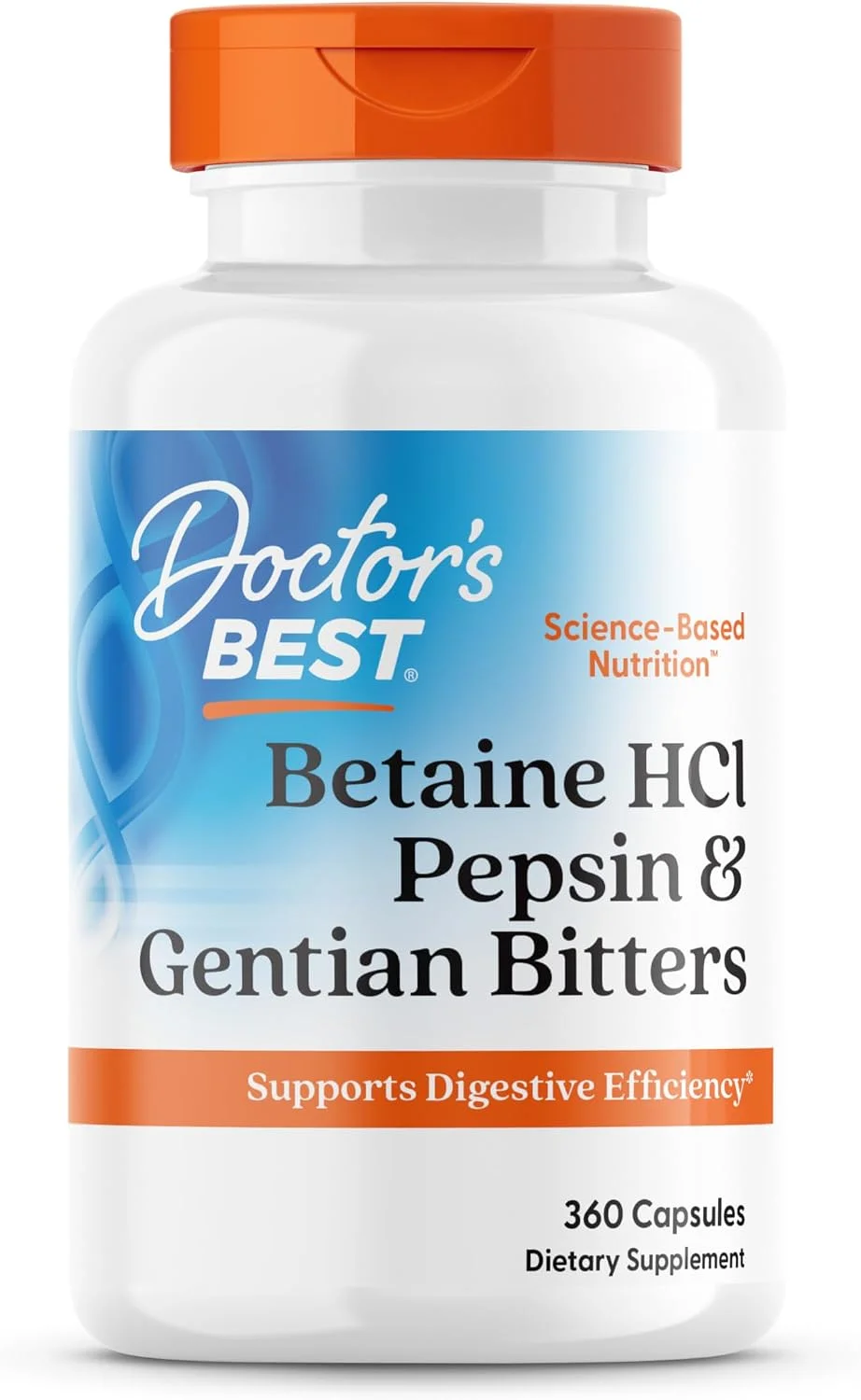 Betaína HCl Pepsina y Genciana · 360 cápsulas