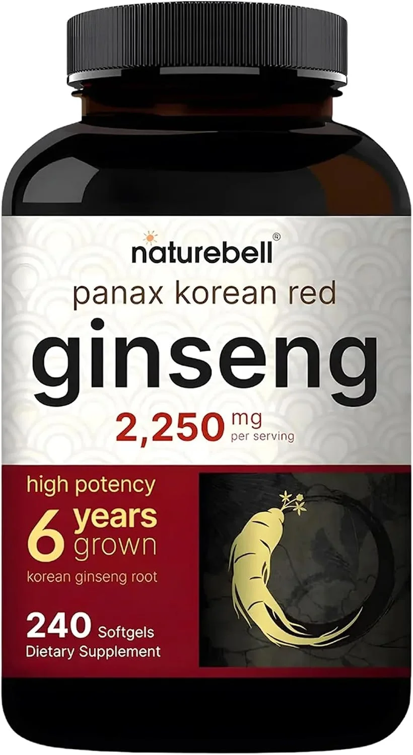 Panax Ginseng Rojo Coreano 2250 mg · 240 cápsulas blandas