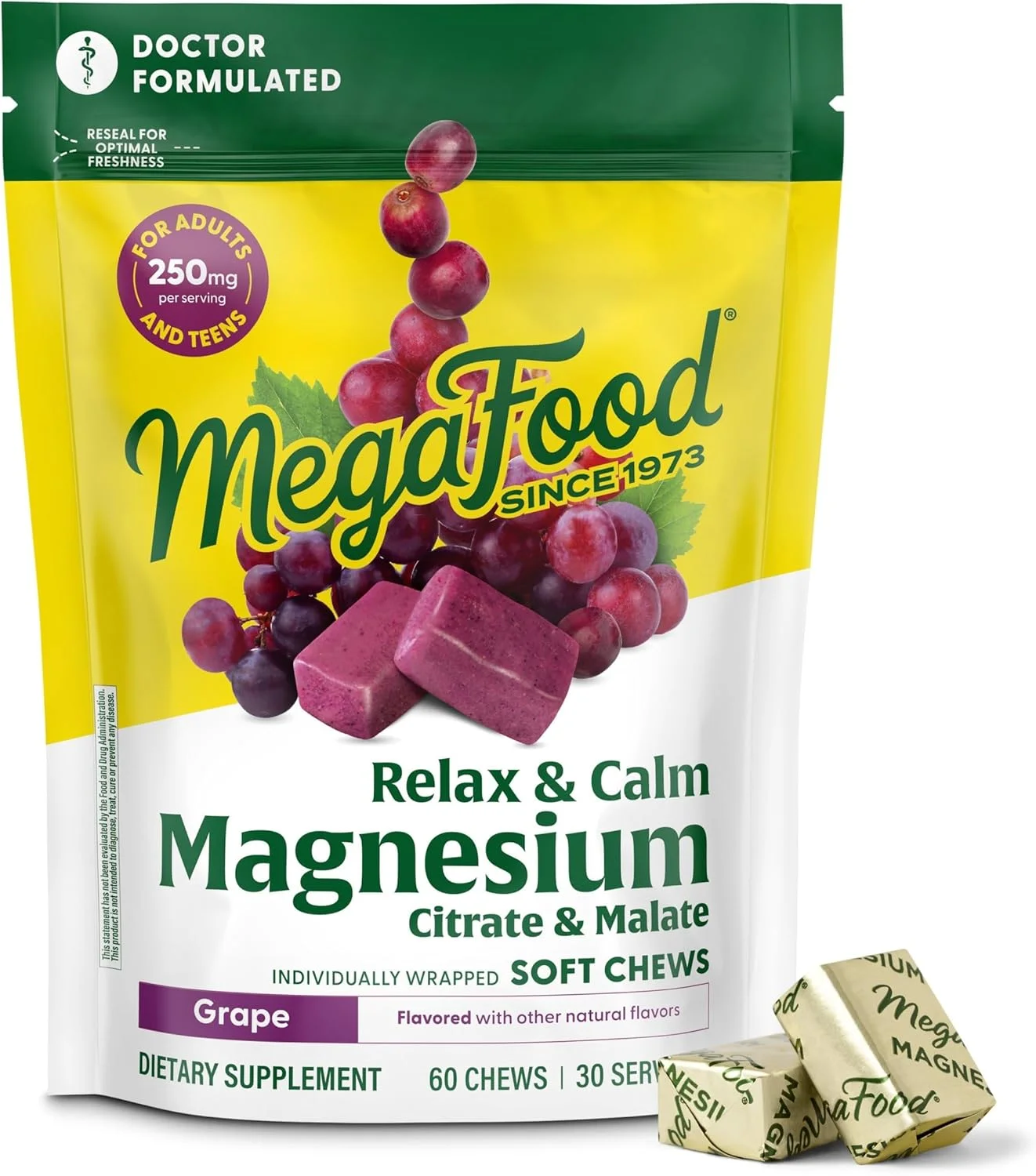 MegaFood Relax + Calm Magnesium Complex uva — 60 gomitas masticables