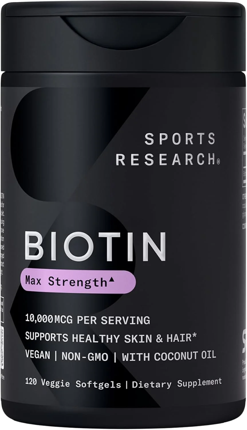 Biotina 10.000 mcg con Aceite de Coco · 120 cápsulas