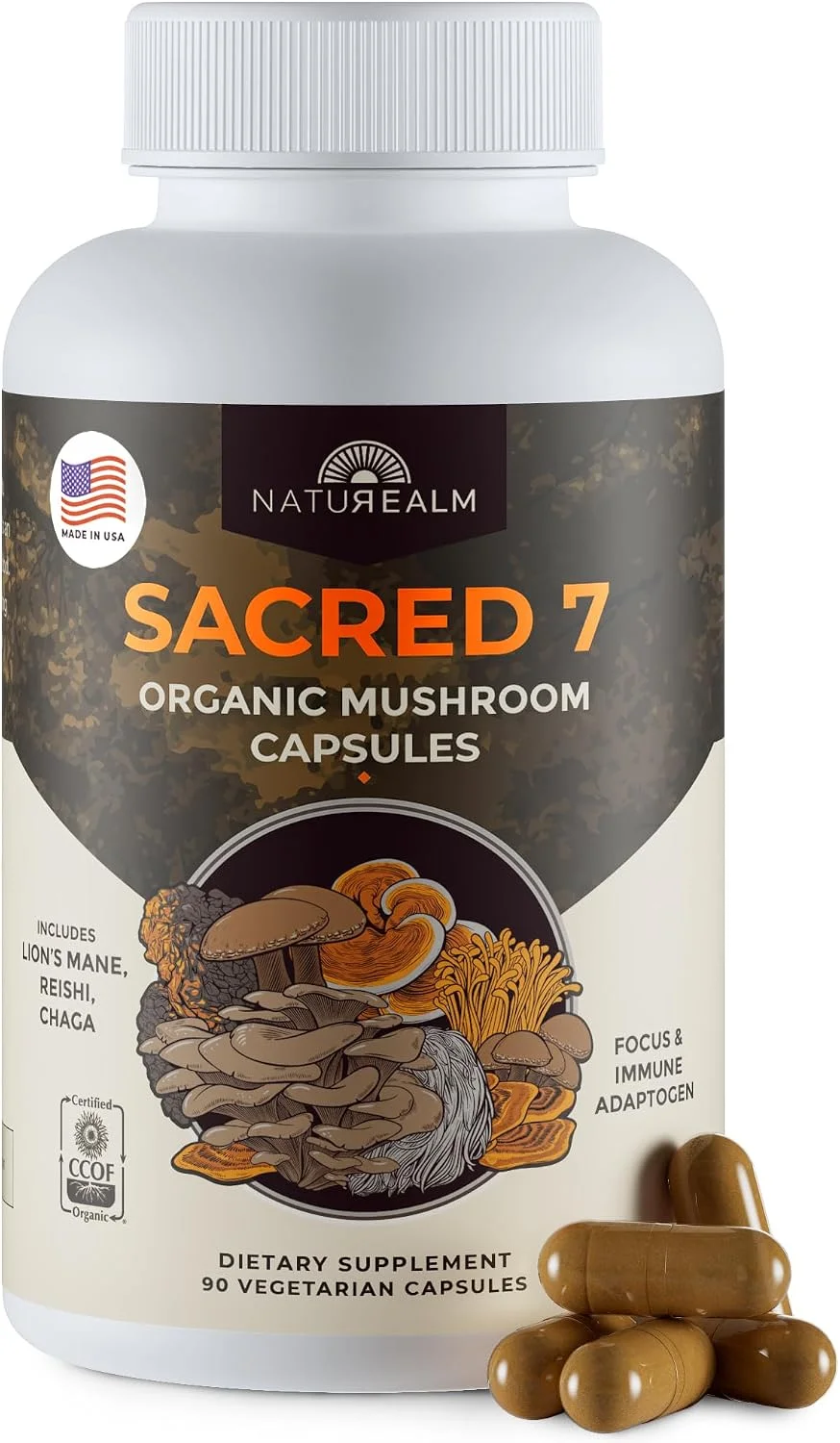 Sacred 7 Complejo de Hongos 1000 mg · 90 cápsulas